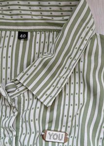 Chic Striped Peplum Shirt – Elegant &amp; Comfortable