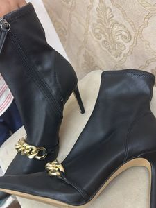 Black Chain Detail Boots
