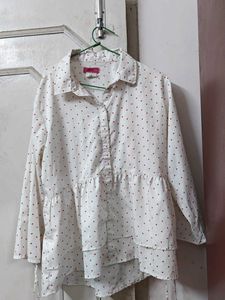 Polka Dots Printed Cute Women Shirt Tunic