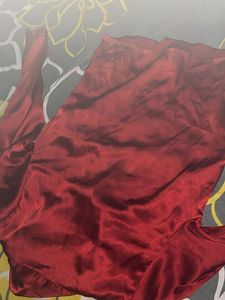 Red Satin Pajama Set