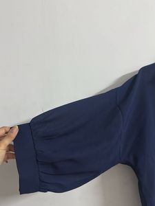 Navy Blue Sheer Blouse