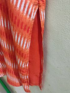 Elegant Pink and White Mixed Kurta - Size 38