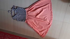 Peach A-line Dress