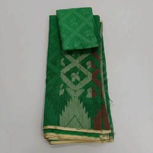 new Elegant Green saree with blouse piece