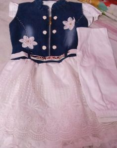 White Colour Frock And Legging