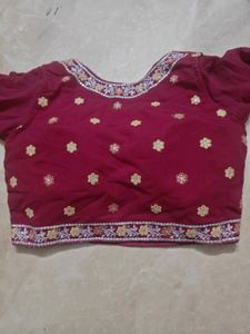 Embroidered Maroon Blouse With Plazzo