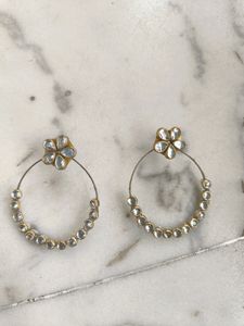 Kundan Ring Stud Earrings