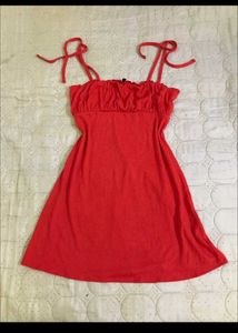 Red Tie Strap Dress