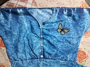 Blue Butterfly Top One Time Used