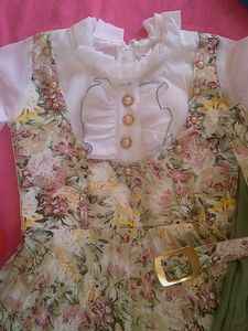 Girls Frock Three Piece Legging And Belt