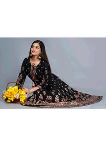 Elegant Black Floral Anarkali