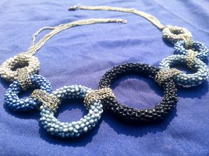 Blue Neck Piece With Silver Chains 💙