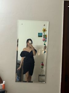 Black Off-Shoulder Mini Dress