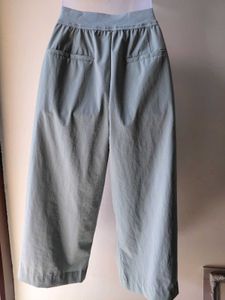 Light Blue Cropped Wide Leg Pants