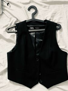 Zara Black Fitted Waistcoat