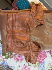 Copper Shimmer Saree With  Blouse