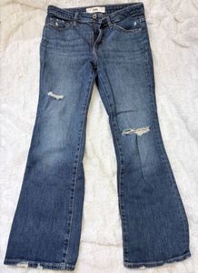 Zara Ripped Flare Jeans