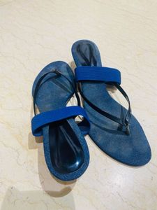 Jeans Material Toe Heels