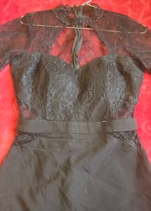 cocktail party Black Lace Midi Dress🎀🖤✨