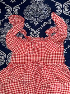 Red Gingham Bambi  Top