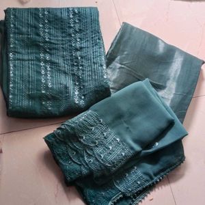 Teal Embroidered Kurta Set