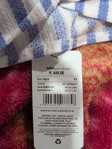 New w tag- Striped Crop Top