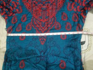 Elegant Blue &amp; Red Kurta Set Of 3