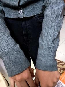 Gray Knit Cardigan
