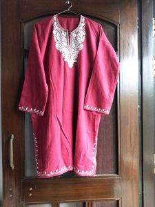 Woolen Pheran with Floral Embroidery