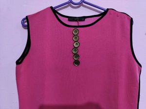 Stretchable Hot Pink Designer Kurti At Low Price