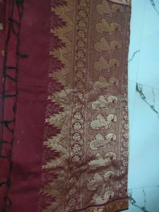 Maroon Banarasi Silk Saree