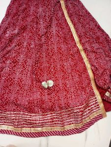 Beautiful Chanderi Cotton Marroon Gharara