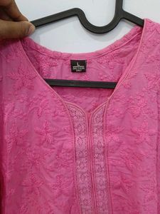 Pink Embroidered Kurta