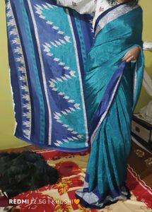 Elegant Blue &amp; Green Saree
