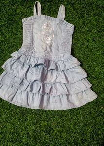 Cute Denim Ruffle Dress
