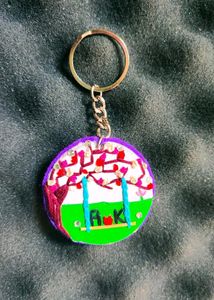 Couple Name Embroidery Keychain