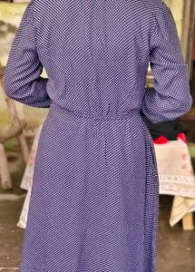 Polka Dot Tie Neck Dress