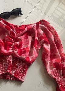 Red Stylish Top In Xs