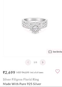 RAKHI SALE Giva 925 Silver Florid Ring