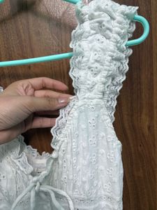 White Eyelet Mini Dress