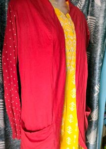 New Unused Red Shrug With Two Pocket