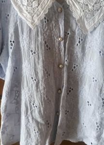 KoreanHakoba Pure Cotton Light Blue Top