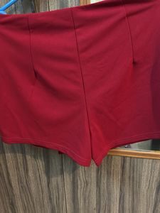Red Lace-Up Mini Skort