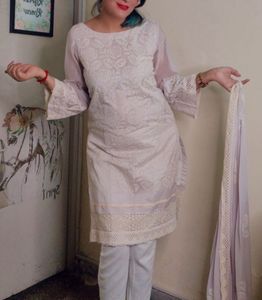 Adaah Designer Pakistani Straight Kurta &amp; Dupatta