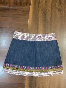 Short Wrap Denim Skirt
