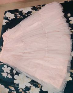 Pink Tulle Ruffle Gown