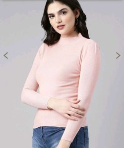 Pink Turtle Neck Long Sleeve Top