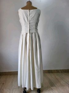 Vintage Inspired Ivory Satin Gown