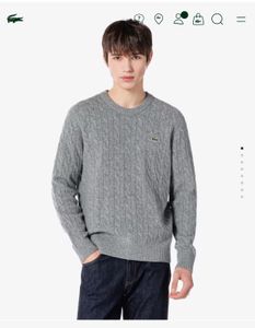 Lacoste Grey Cable Knit Sweater