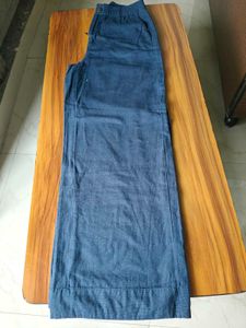 Blue Stylish Cotton Casual Bellbottom